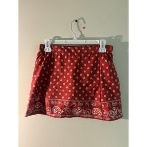 Offline by Aerie Red Bandana Print Skort Size Small | Boho Casual Mini Shorts